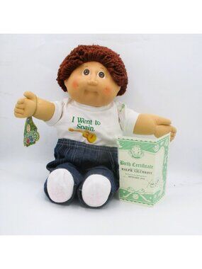 Cabbage Patch Kids Doll 1985 Spain Outfit Birth Certificate Brown Hair H2 Collec